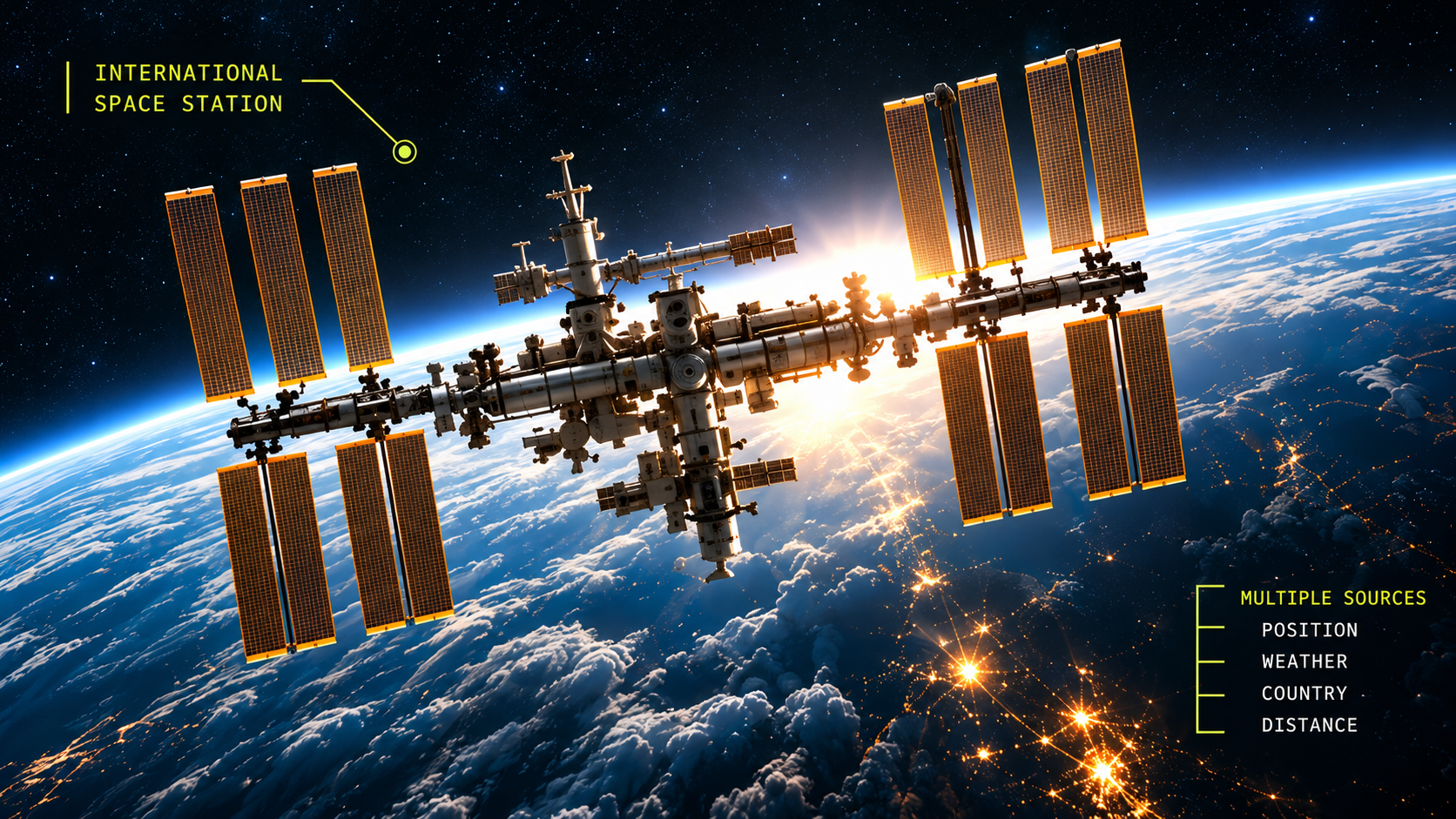 International Space Station illustration above the Earth